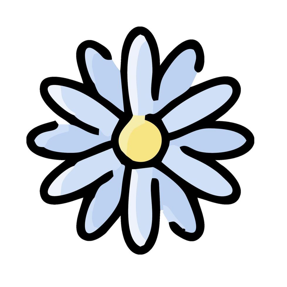 A blue flower with yellow center on a white background vector
