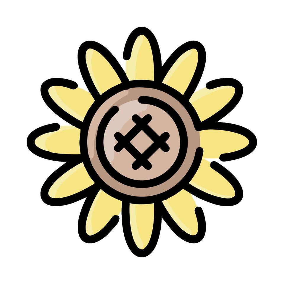 A sunflower with a cross on it vector