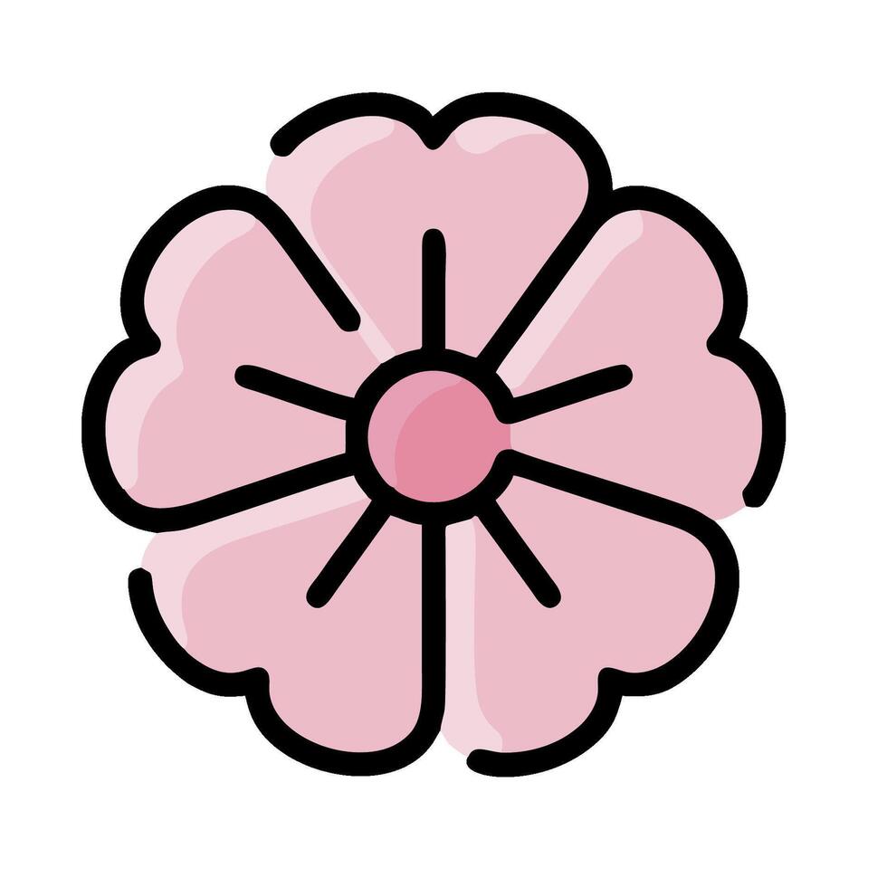 A pink flower with a center petal vector