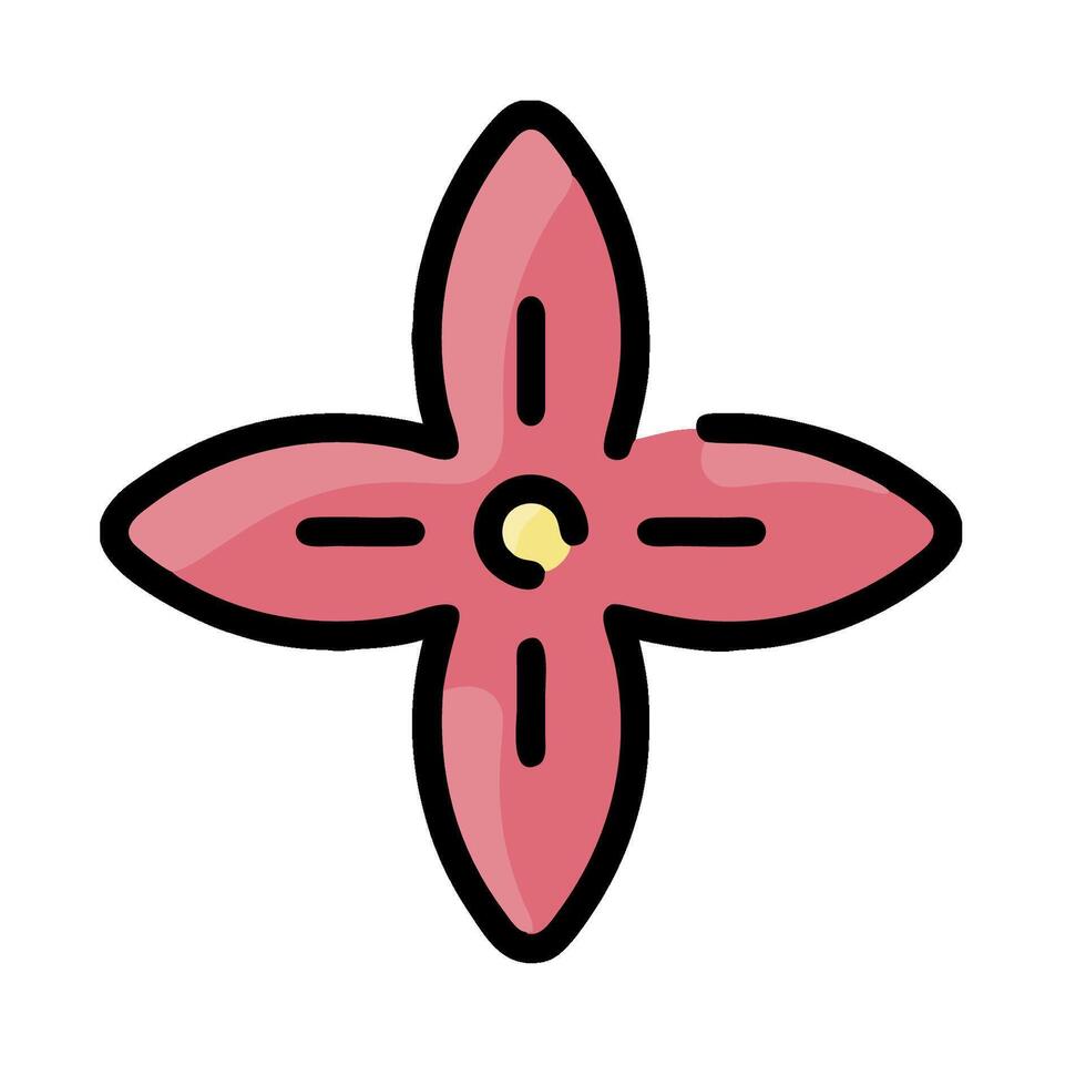 A pink flower with four petals vector