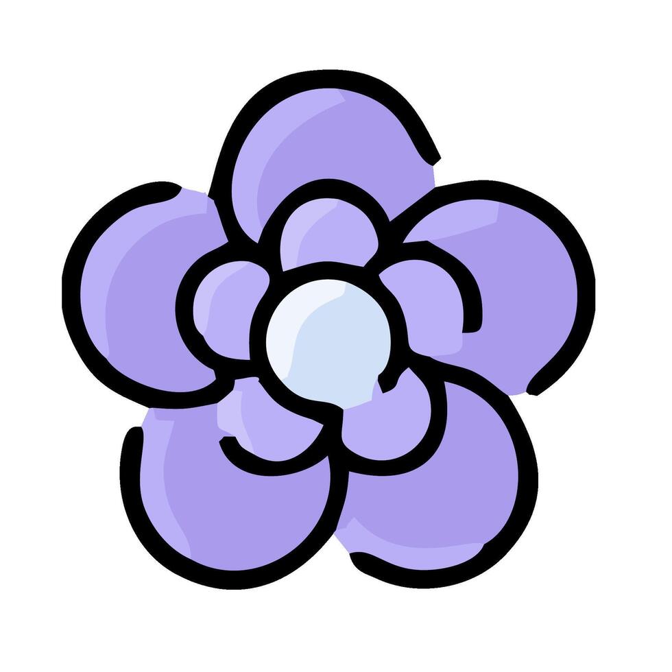 A purple flower with a white background vector