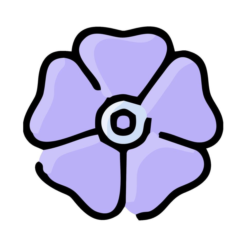 A purple flower with a white background vector