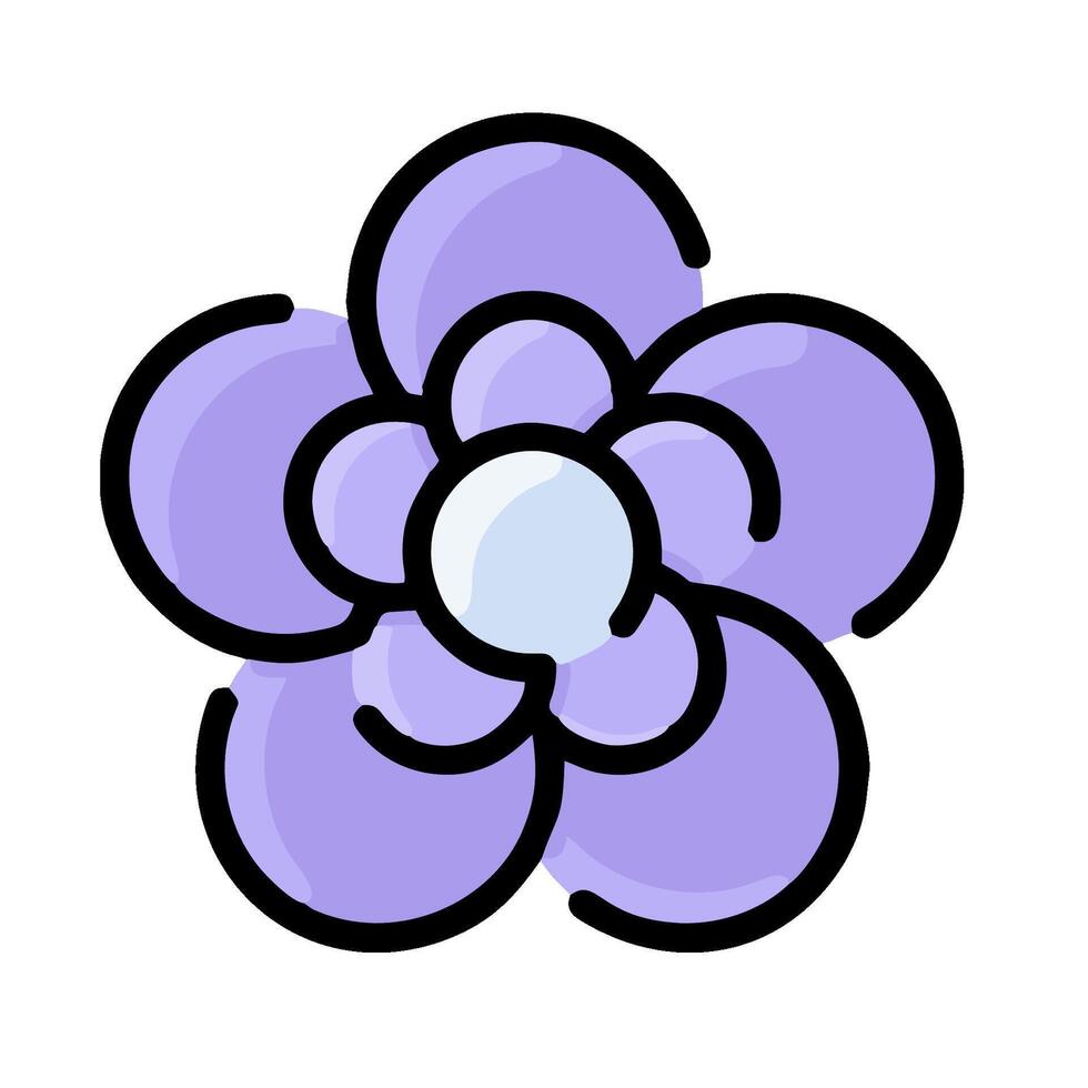 A purple flower with a white background vector