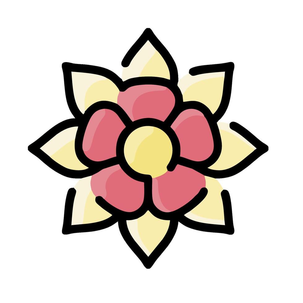 A flower icon with a yellow center vector