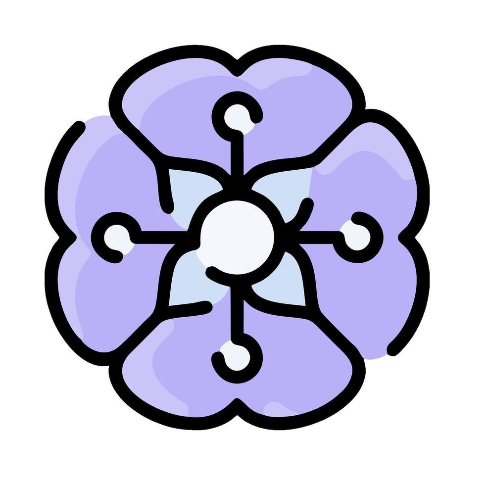 A purple flower with four petals vector