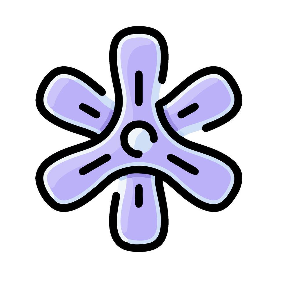 A purple flower with four petals on a white background vector