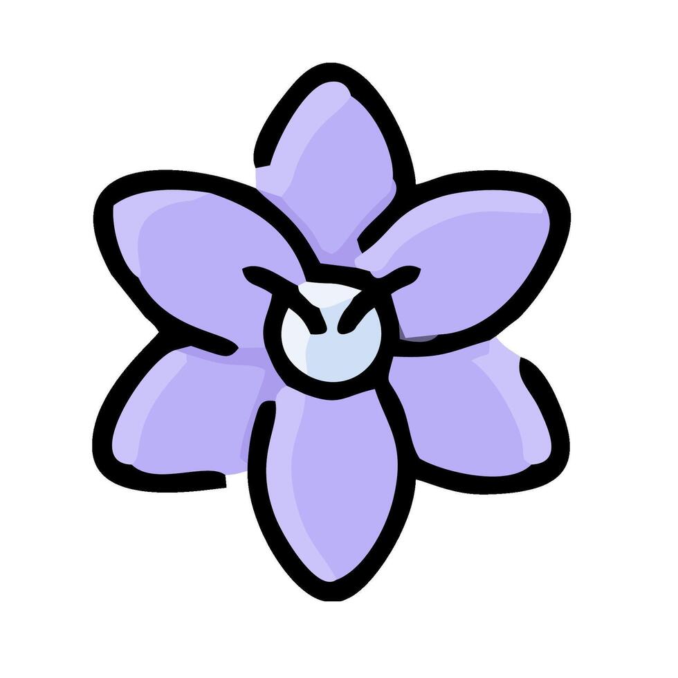 A purple flower with a white background vector