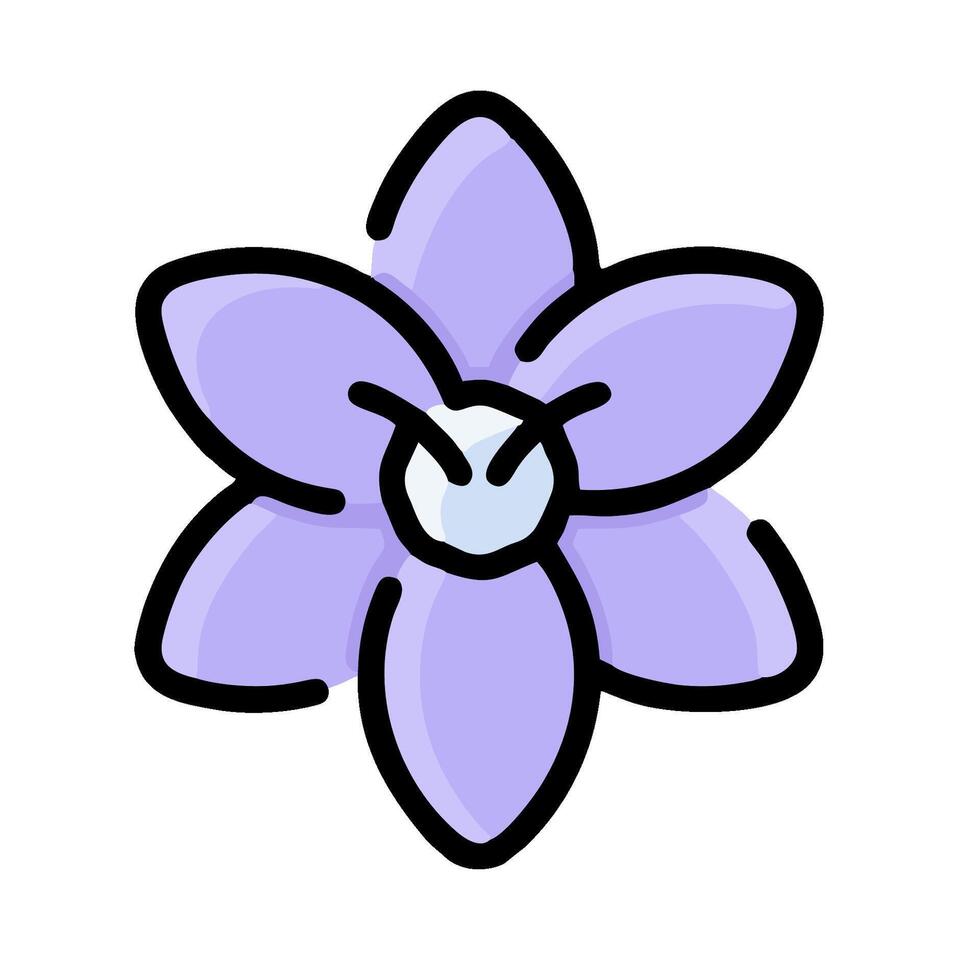 A purple flower with a white background vector