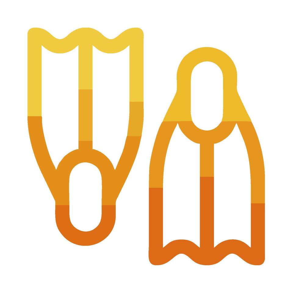 Two orange and yellow fins on a white background vector