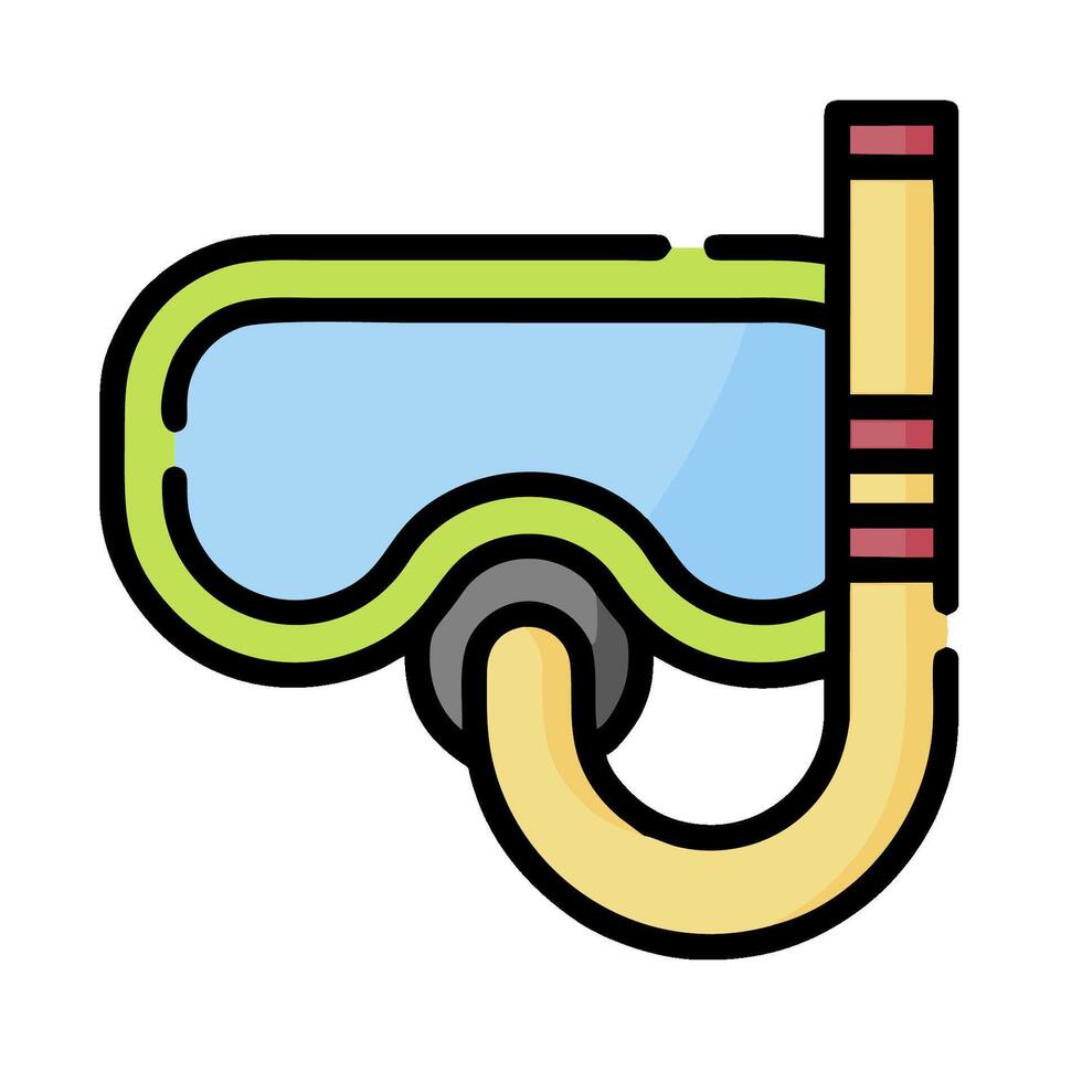 A diving mask and snorkel on a white background vector