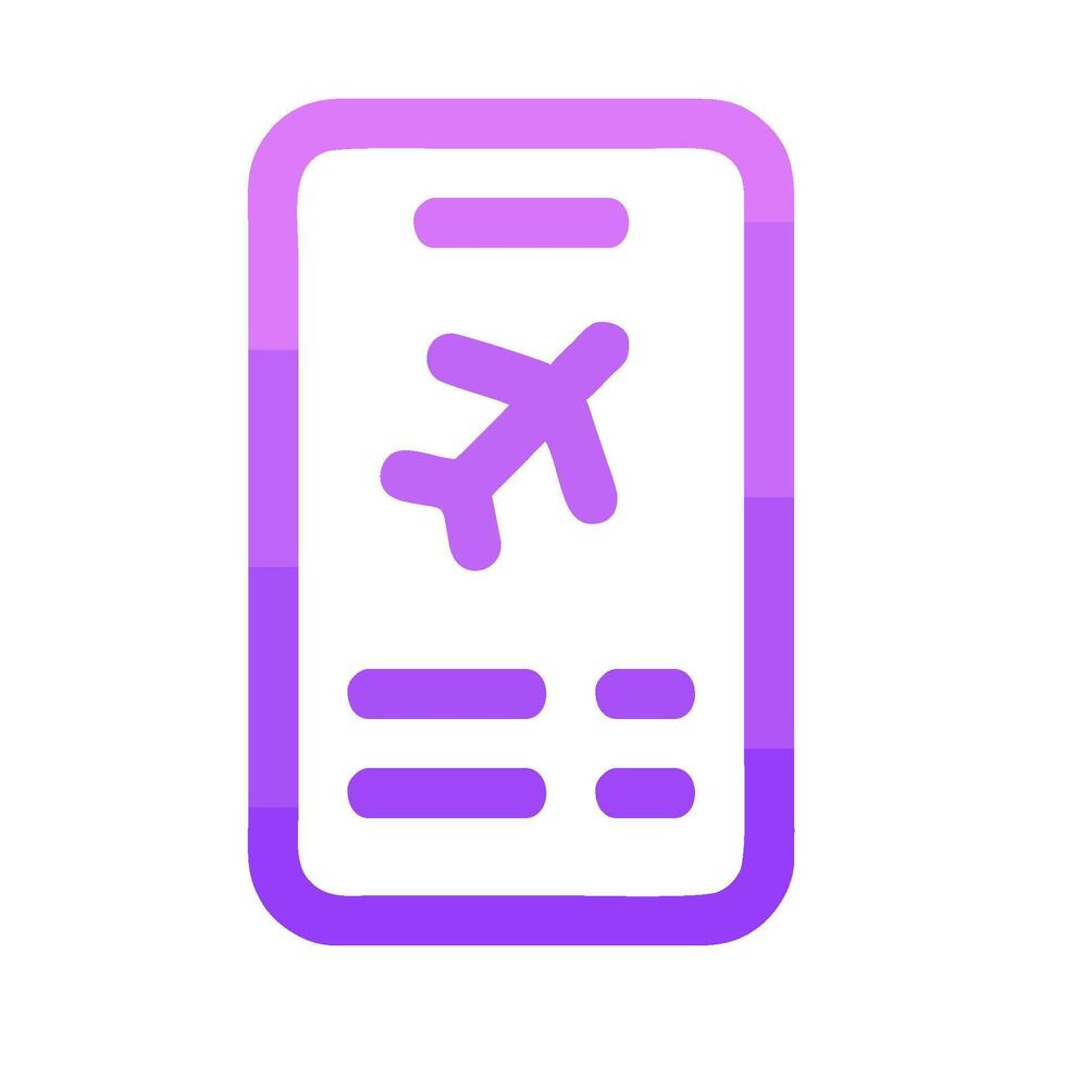 A purple phone with an airplane on it vector