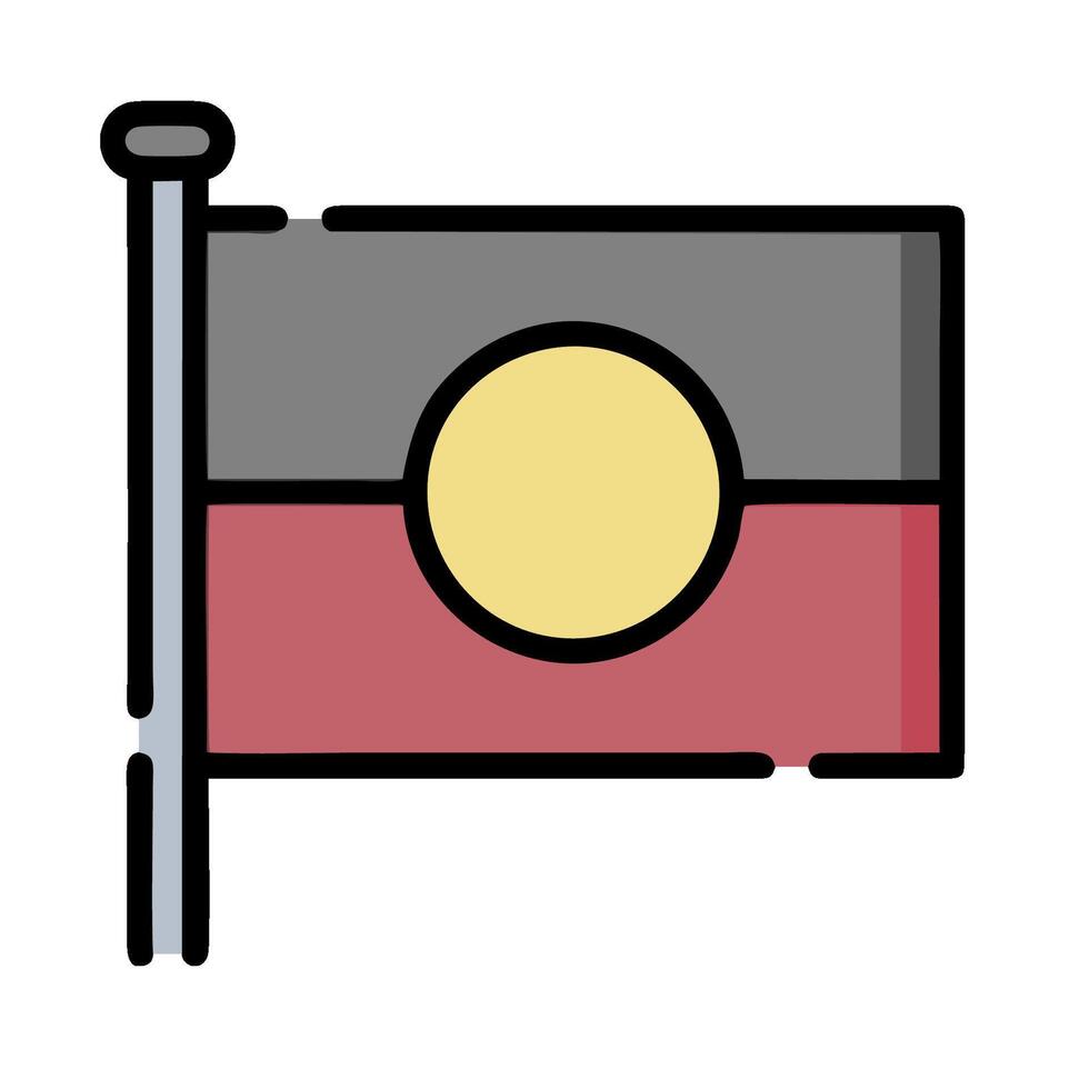 A flag with a red, yellow and black background vector