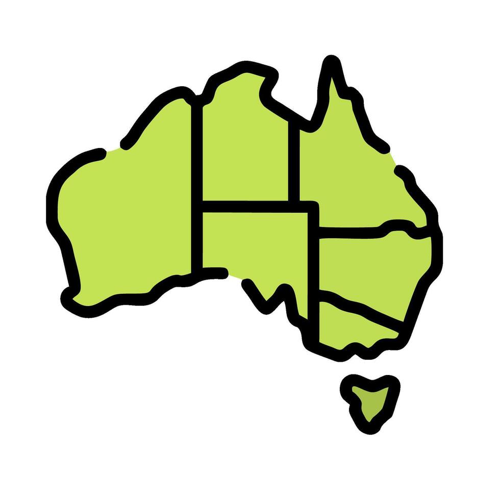 Australia map with green outline vector