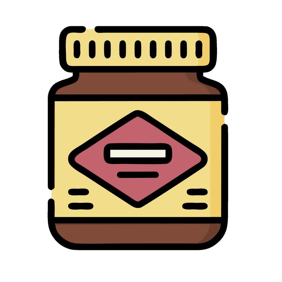 A jar of peanut butter on a white background vector