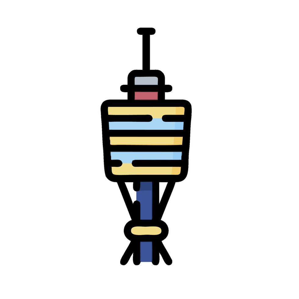 A tower with a light on top vector