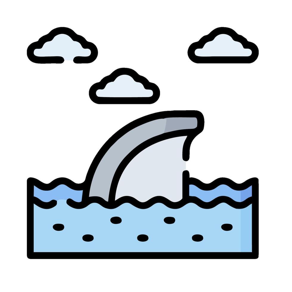 Shark fin icon illustration vector