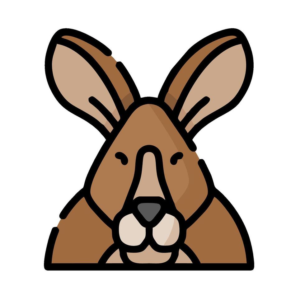 A cartoon kangaroo head on a white background vector