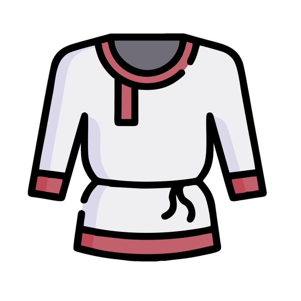 A white shirt with red trim on the front vector