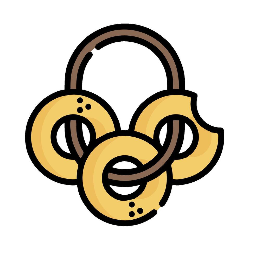 A pair of rings with a knot on each end vector