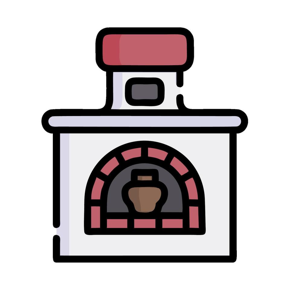 A pizza oven icon on a white background vector