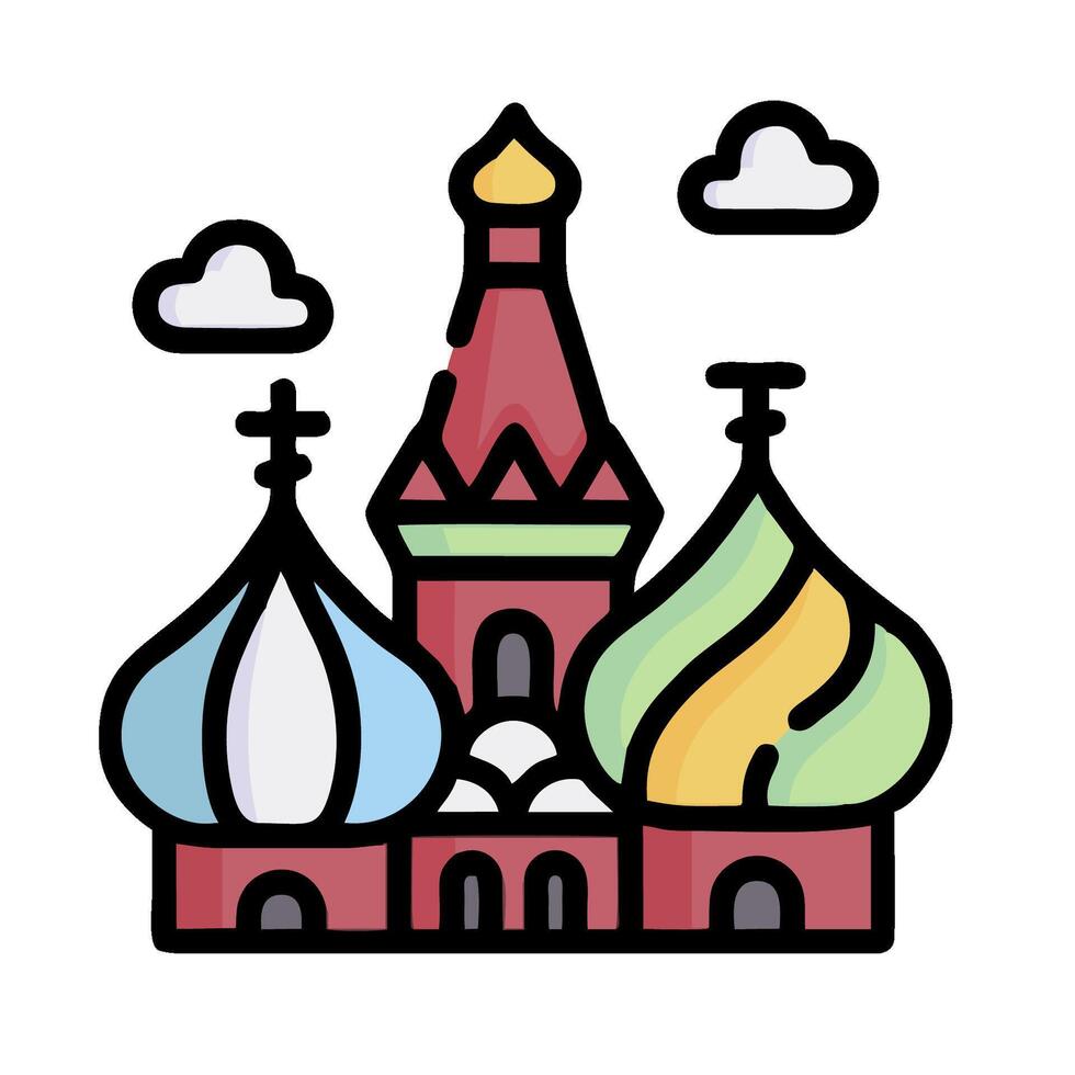The red square icon with a red and white building vector