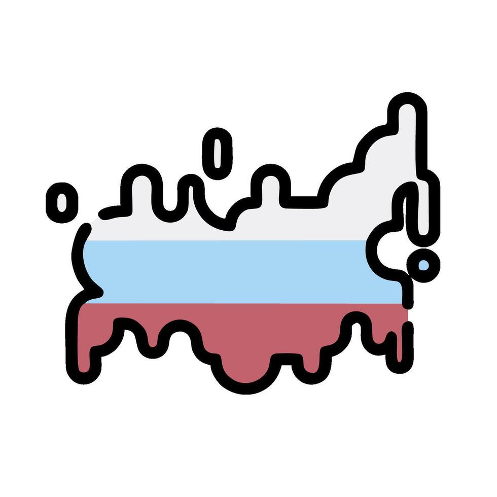 Russia map with flag illustration vector