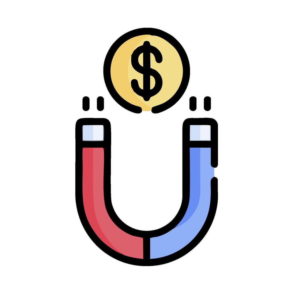 A magnet with a dollar sign on it vector
