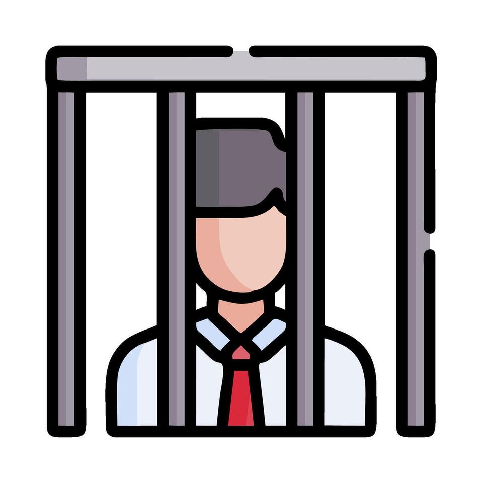 A man in a jail cell with a red tie vector