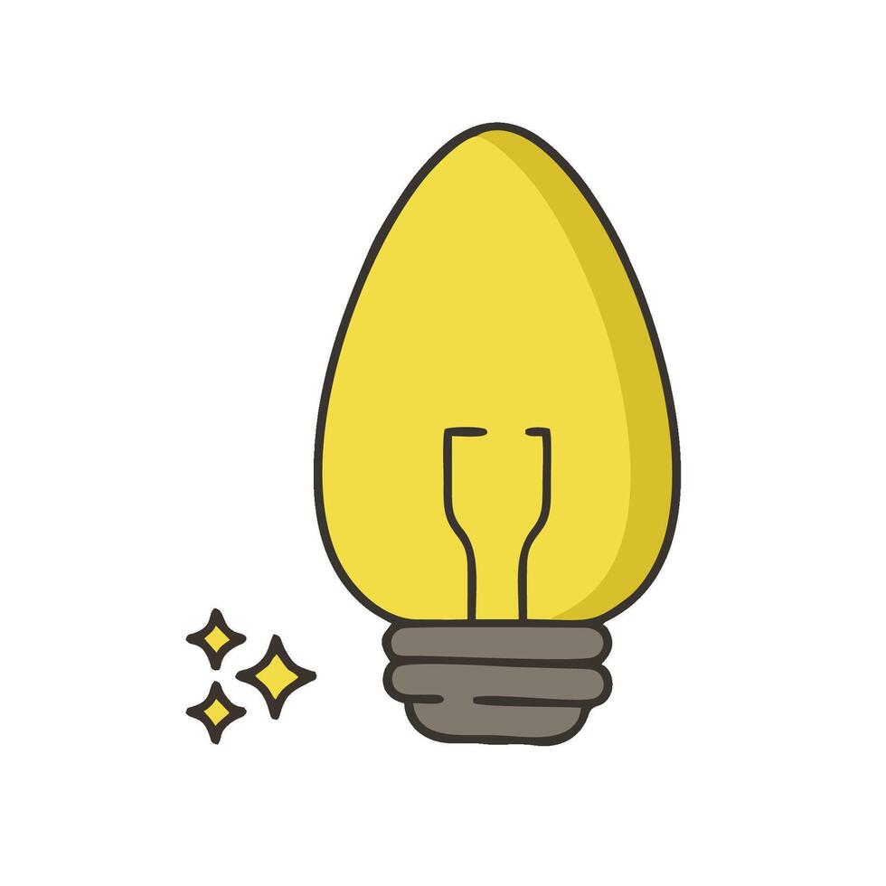 A yellow light bulb with stars on it vector