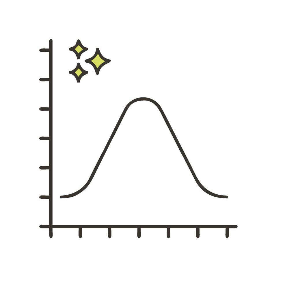 A graph with a star on it vector