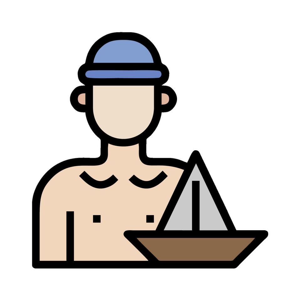 A man with a sailboat icon vector