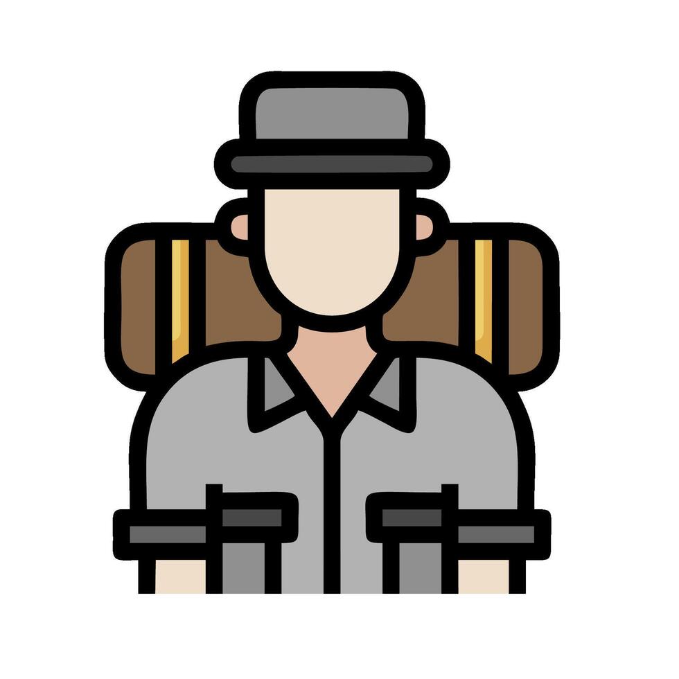 A man with a backpack on his back vector