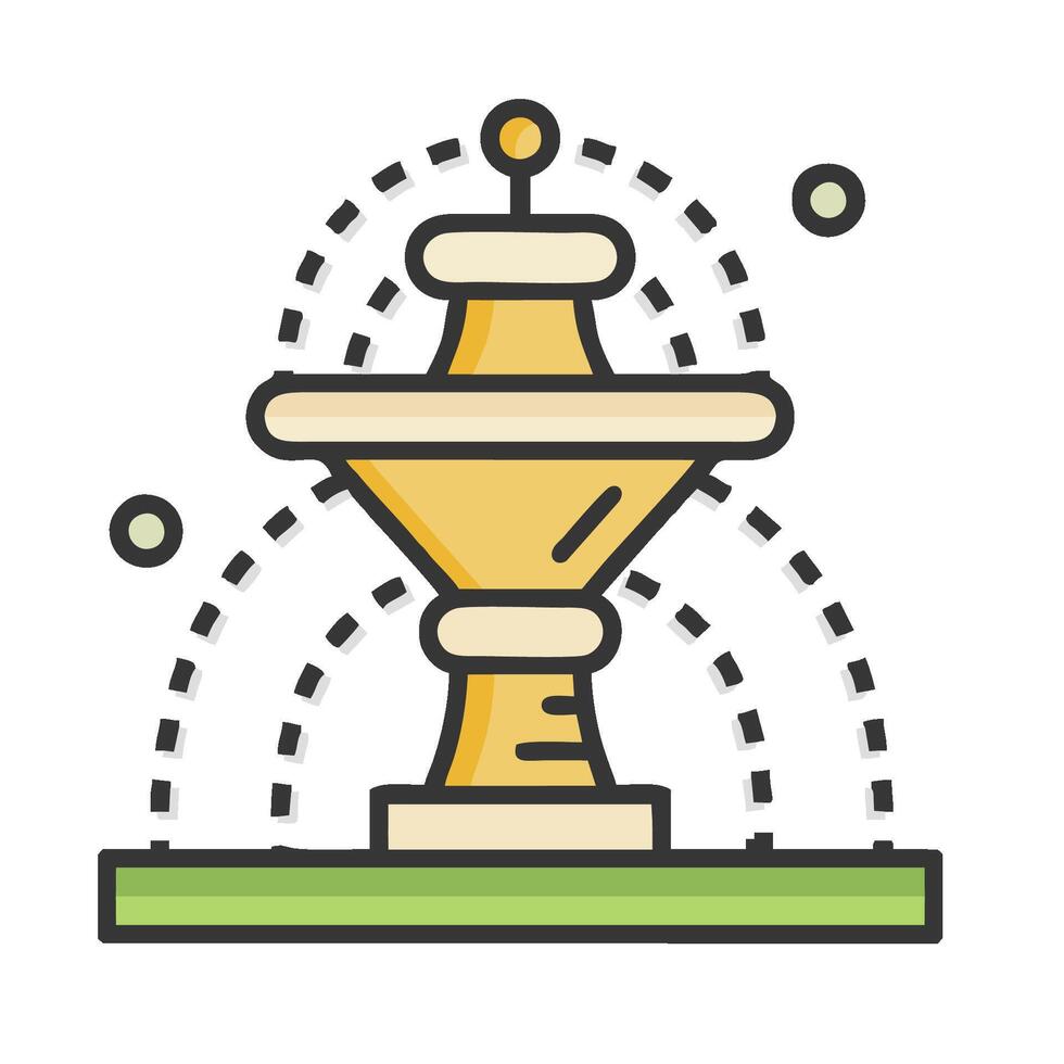 A golden fountain with a bird on top vector