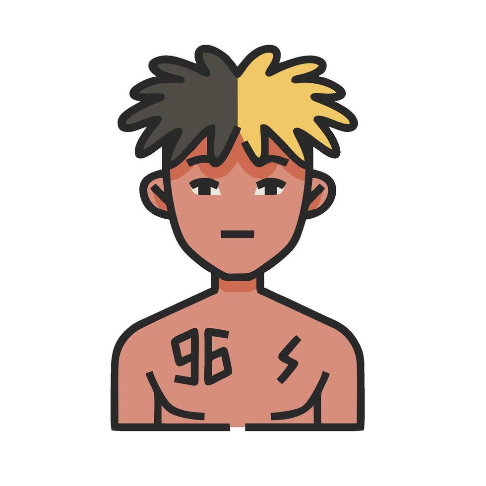 A man with a tattoo on his chest vector