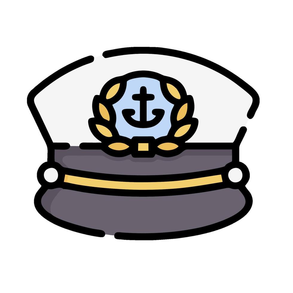 A navy hat with an anchor on it vector