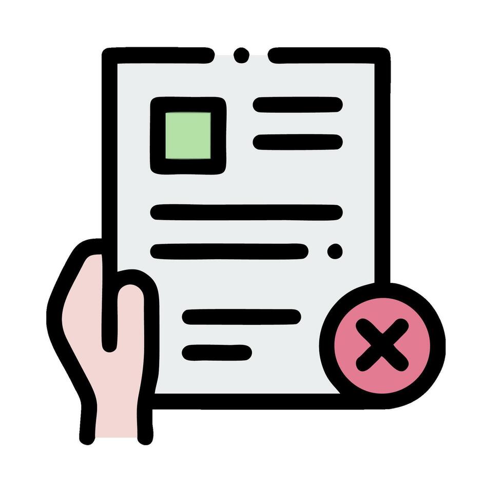 A hand holding a document with a tick mark vector