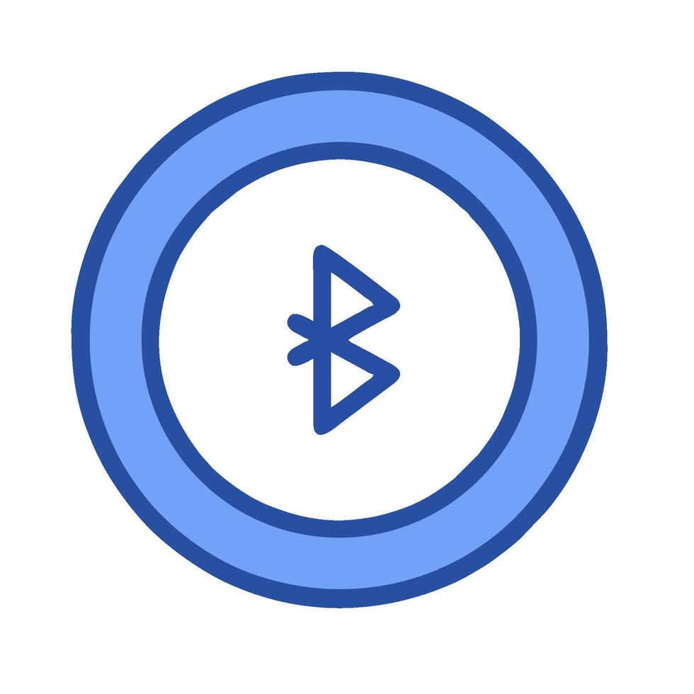 A blue and white bluetooth symbol vector