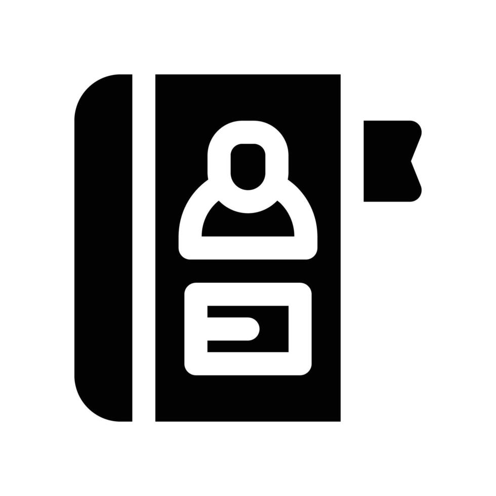 phone book icon. glyph icon for your website, mobile, presentation, and logo design. vector