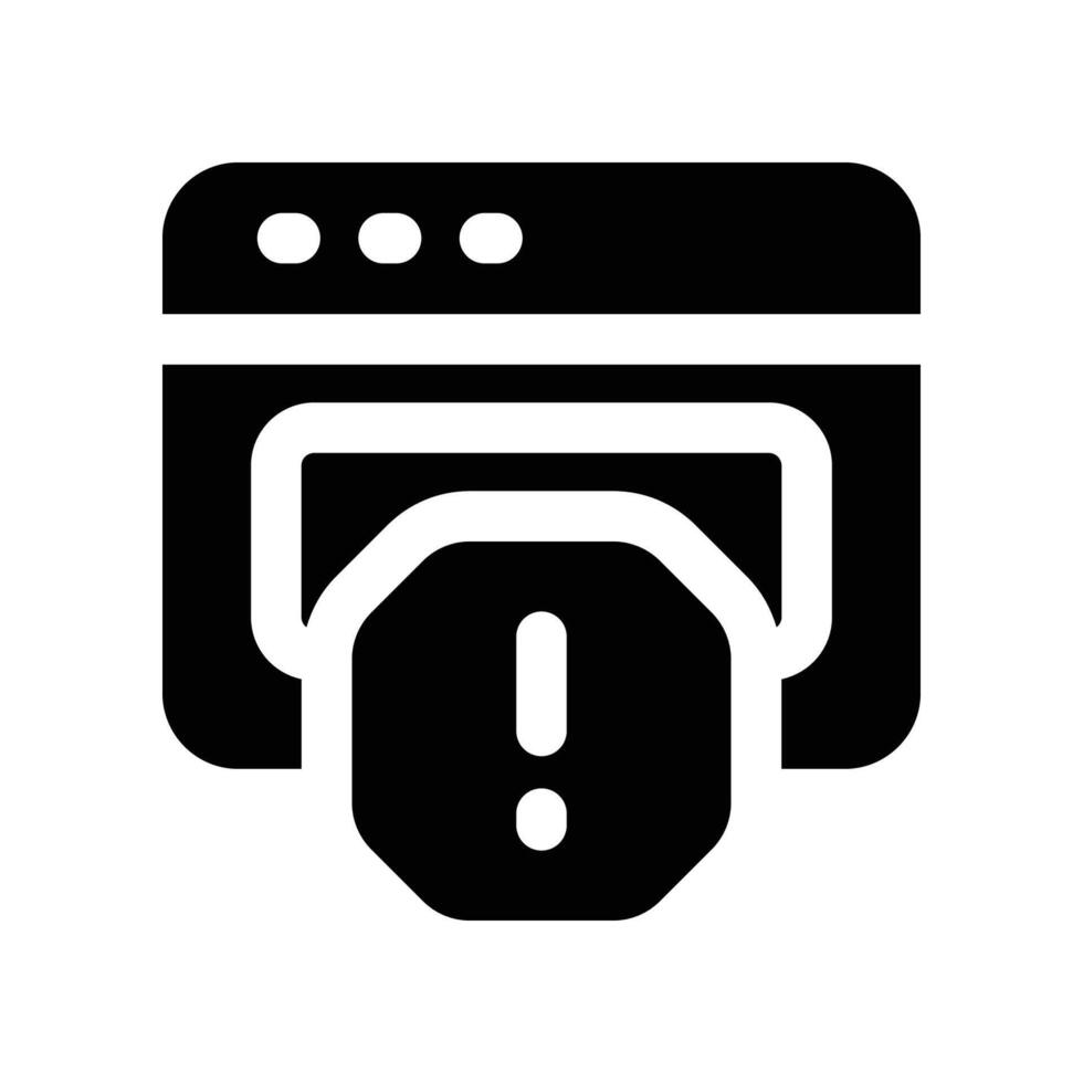 website alert icon. glyph icon for your website, mobile, presentation, and logo design. vector