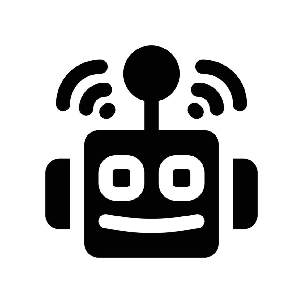bot chat icon. glyph icon for your website, mobile, presentation, and logo design. vector