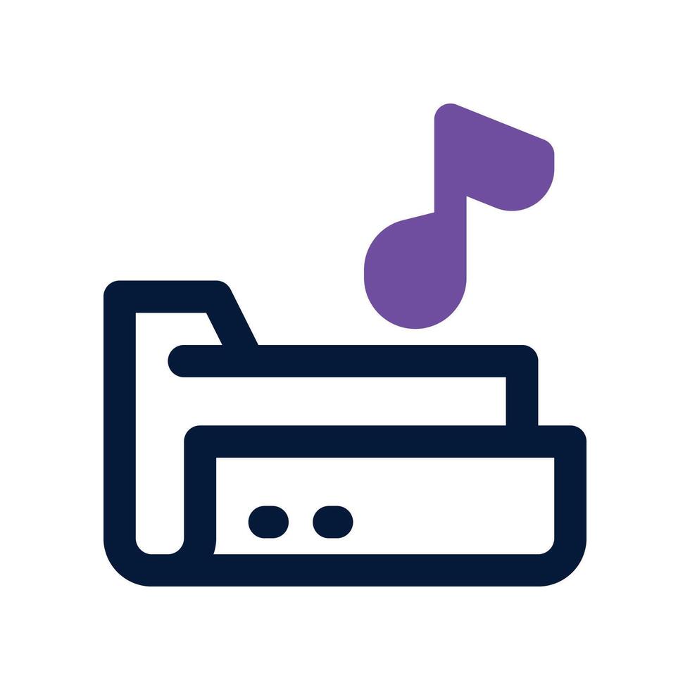 music folder icon. dual tone icon for your website, mobile, presentation, and logo design. vector