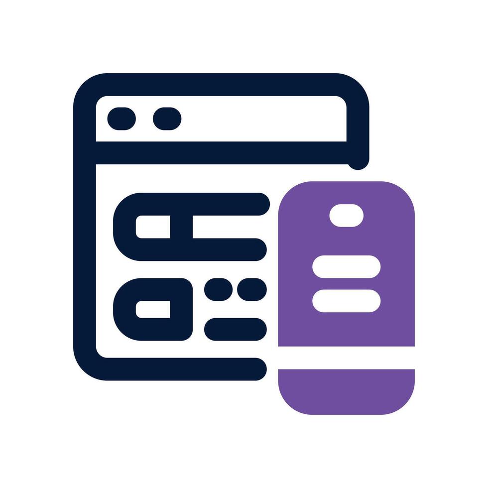 responsive icon. dual tone icon for your website, mobile, presentation, and logo design. vector