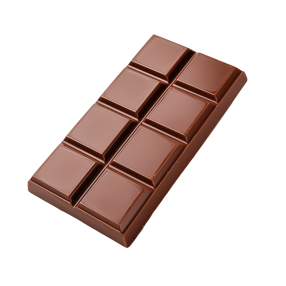 Smooth Milk Chocolate Bar With Eight Squares Isolated On Transparent Background png