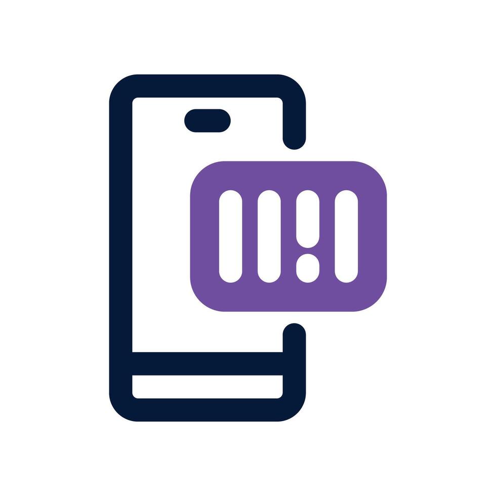 barcode icon. dual tone icon for your website, mobile, presentation, and logo design. vector
