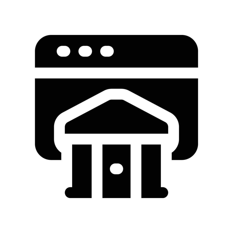 online banking icon. glyph icon for your website, mobile, presentation, and logo design. vector