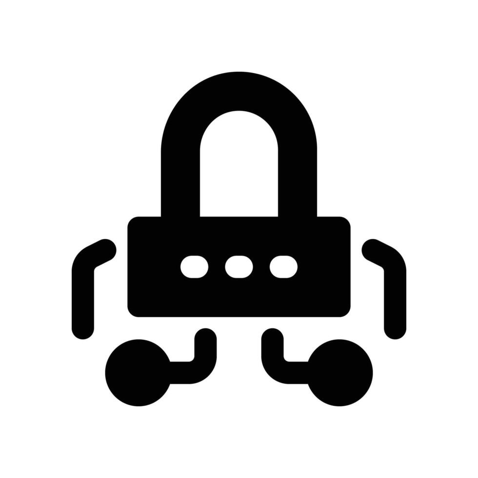 padlock icon. glyph icon for your website, mobile, presentation, and logo design. vector