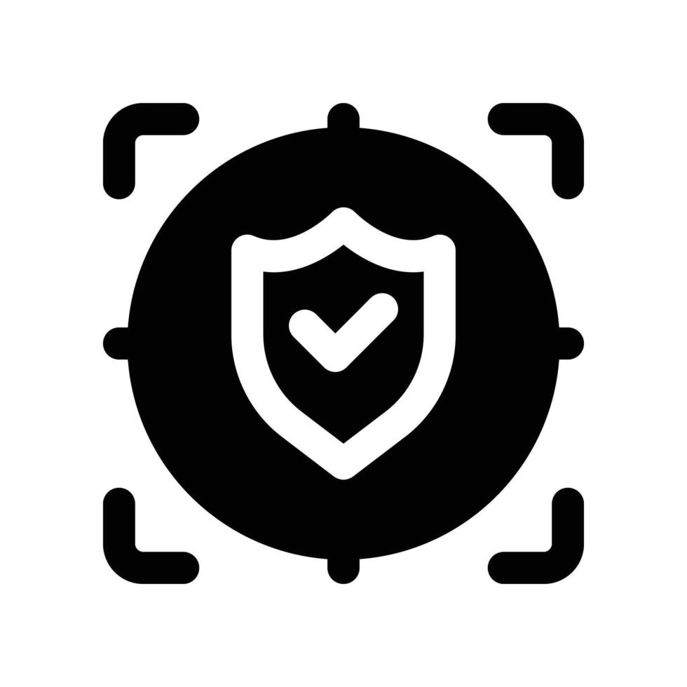 target security icon. glyph icon for your website, mobile, presentation, and logo design. vector
