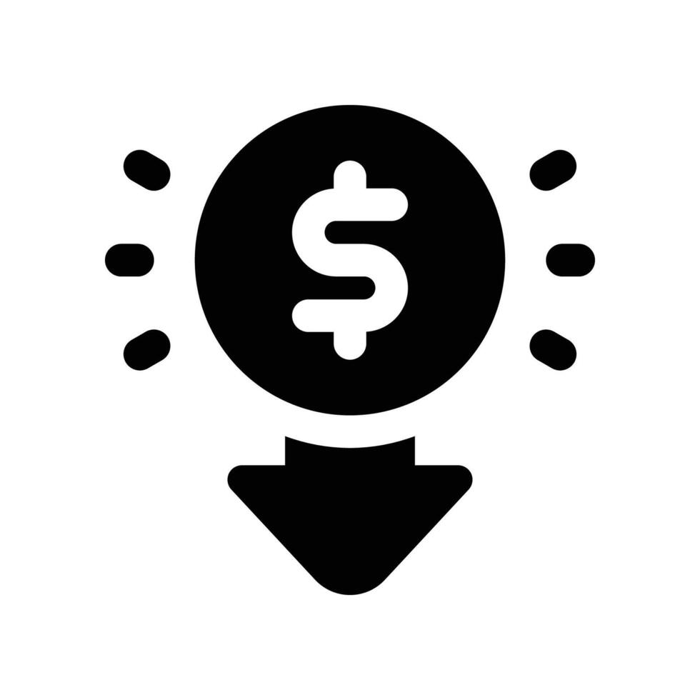 low price icon. glyph icon for your website, mobile, presentation, and logo design. vector