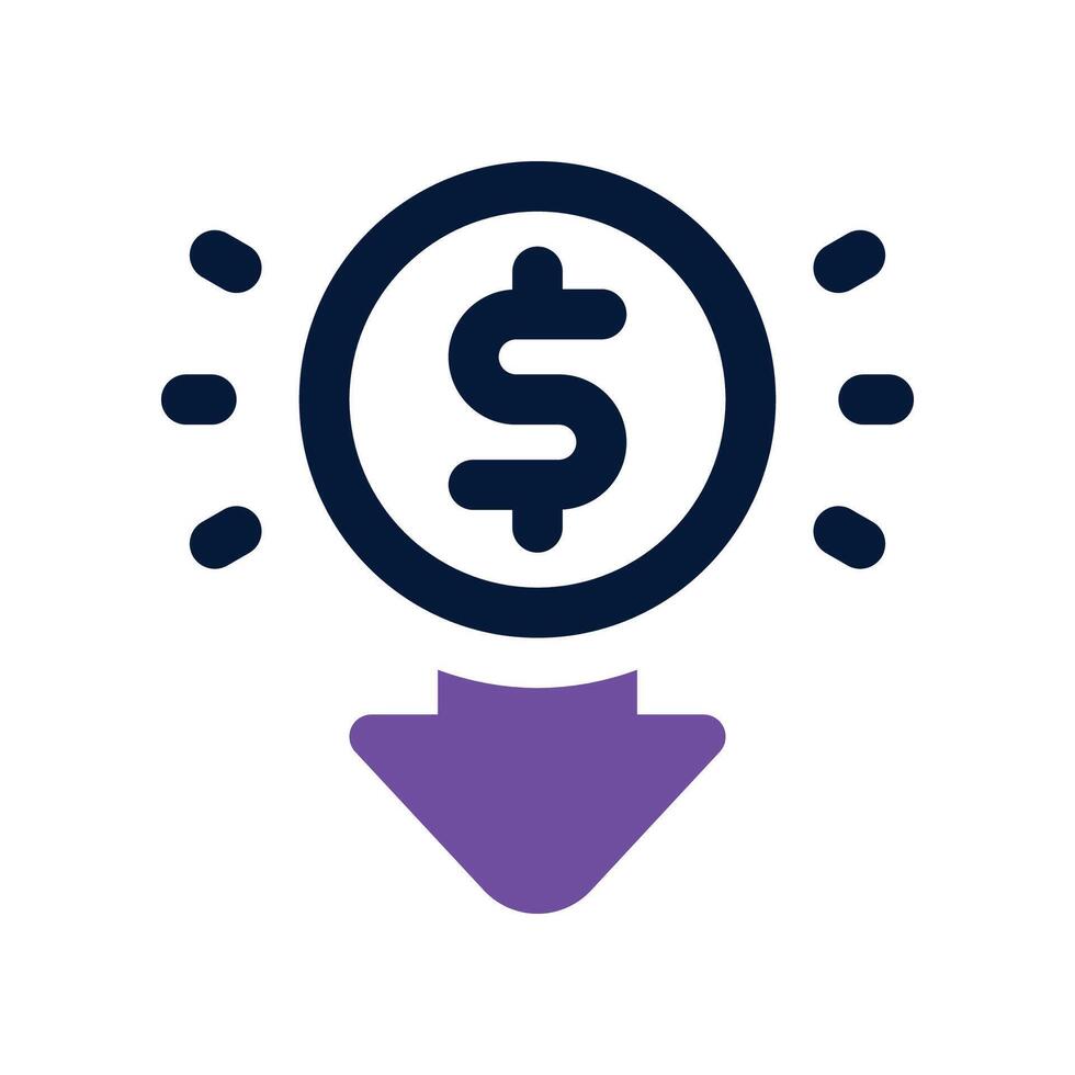 low price icon. dual tone icon for your website, mobile, presentation, and logo design. vector