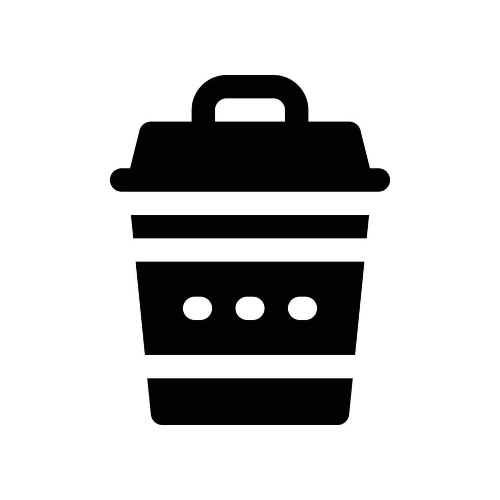 bin icon. glyph icon for your website, mobile, presentation, and logo design. vector